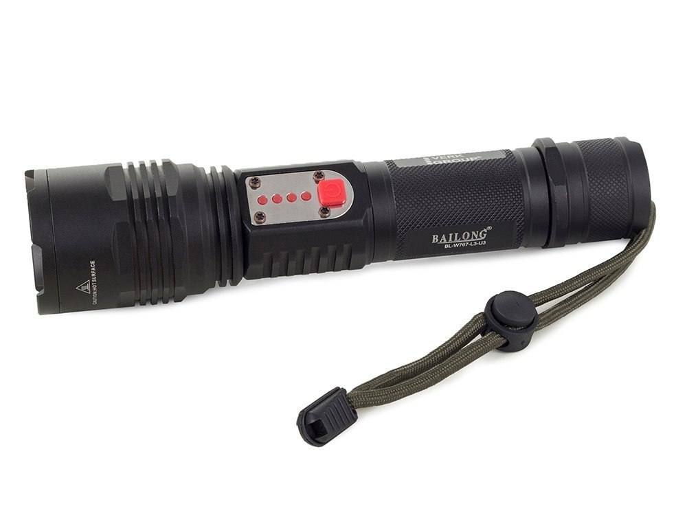 MOCNA LATARKA WOJSKOWA CREE LED USB XML-L T6 POWER BANK